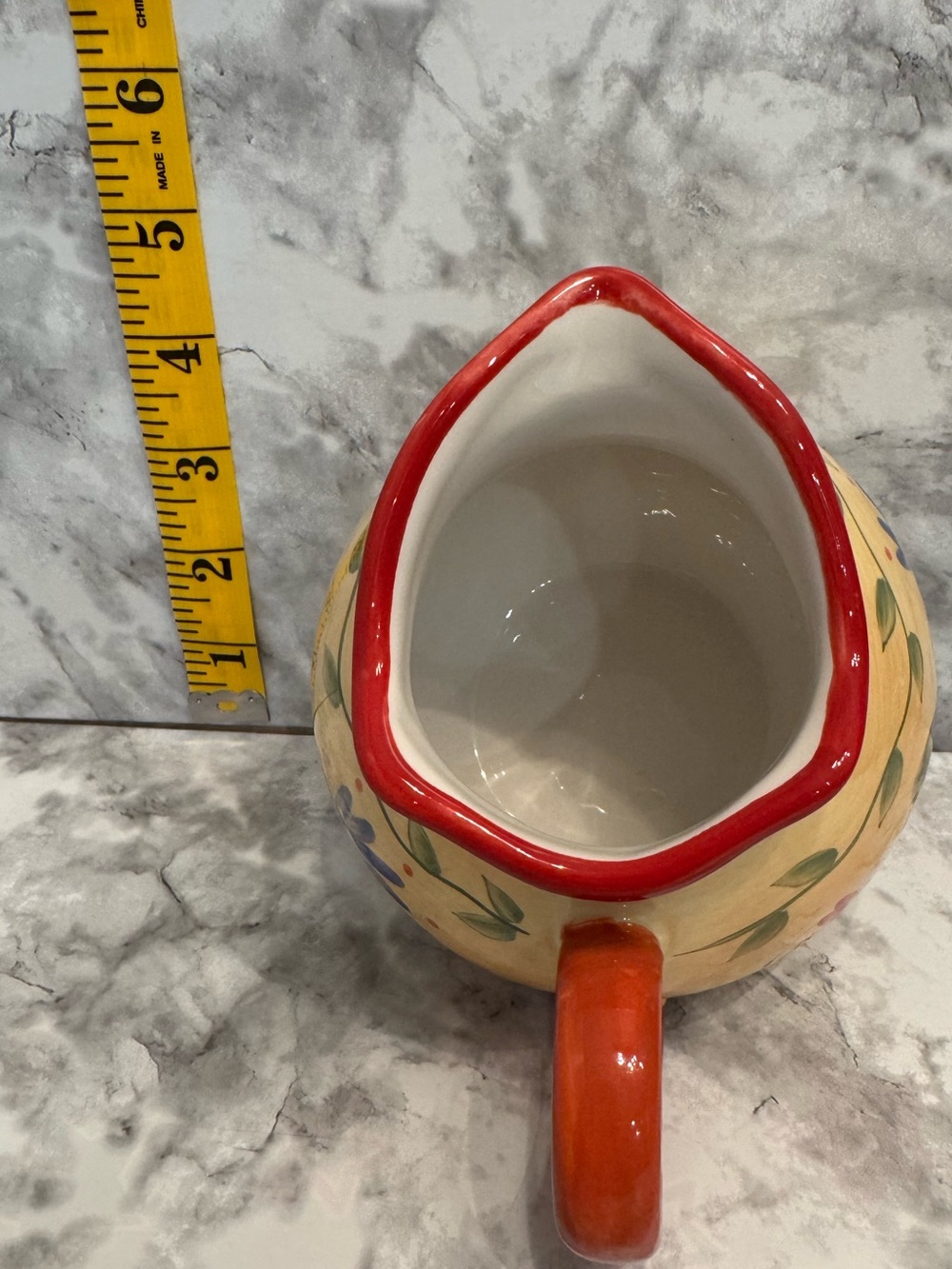 Vibrant Pfaltzgraff Napoli Hand Painted Floral Ceramic Pitcher 5.5" - Picture 9 of 11